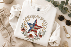 American Honey PNG, Rhinestone Star Patriotic Sublimation Product Image 9