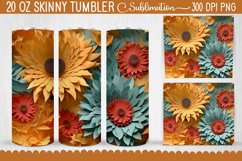 3d Sunflower Tumbler Wrap - Sunflower 3d Tumbler Sublimation Product Image 1