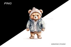 Grumpy Teddy Bear Clipart, Teddy Bear Clipat Product Image 1