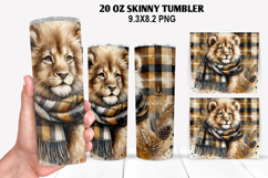 Lion Skinny Tumbler 20oz Wrap Design, Animals Tumbler Wrap Product Image 1