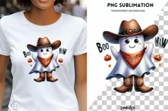 Boo Haw PNG for Halloween Sublimation, Cowboy Ghost Product Image 1