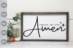 Forever and Ever Amen Christian Quote SVG Design Product Image 2