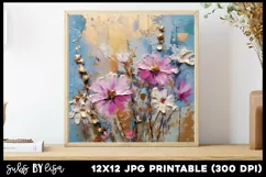 Painted Flowers Printable Wall Art PLUS 20 oz Tumbler Wrap Product Image 1