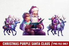 Christmas Purple Santa Claus Sublimation Product Image 1