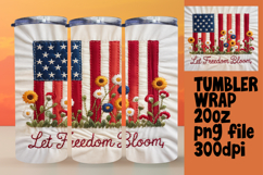 SLEEK 20oz PNG Tumbler Artwork , Patriotic Product Image 1