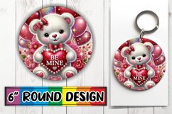 Whimsical Car Coaster Round PNG, Valentines Product Image 1