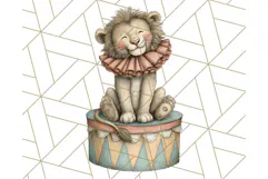 Vintage Carnival Animals Clipart PNG, Retro Circus Elements Product Image 5