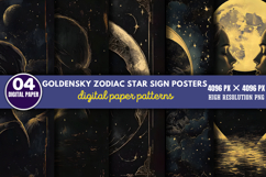 GoldenSky Zodiac Star Sign Posters PNG Product Image 1
