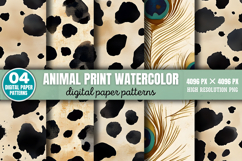 Animal Print Watercolor Patterns Digital Paper Background PN Product Image 7