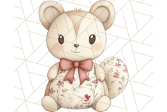Pink Floral Stuffed Animal Clipart PNG, Cute Stuffed Animals Product Image 5