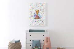 Giraffe girl Colorful Watercolor JPG Product Image 3