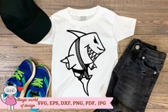 Shark Karate svg for T-Shirt, cut file cricut, hand drawn Product Image 5