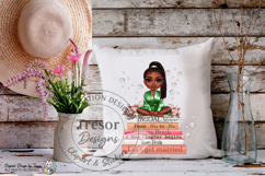 Black Bride Chibi PNG | Green Robe Bridal Shower Product Image 7