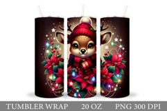 Christmas Deer Tumbler Design. Christmas Tumbler Sublimation Product Image 1