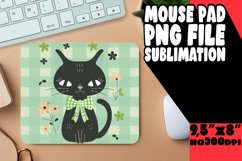 Watercolor Cat Mouse Pad Sublimation PNG Product Image 1