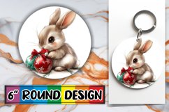 Artistic Keychain Circle Design Template , Xmas Product Image 1