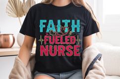 Faith Fueled Nurse PNG, Stethoscope Heart Pulse Sublimation Product Image 8