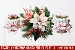 Pastel Christmas Sublimation Clipart, PNG Product Image 1