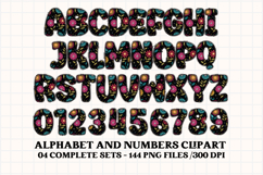 Vintage Boho Alphabet png clipart, boho letters doodle Product Image 3