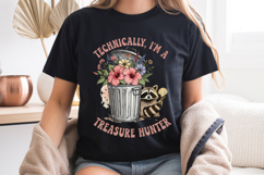 Treasure Hunter PNG - Cute Raccoon Png - Floral Sublimation Product Image 8