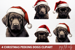 Christmas Peeking Dogs Clipart Sublimation Product Image 1