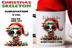 Christmas skeleton Sublimation PNG. Product Image 1