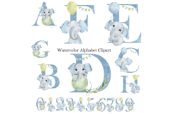 Watercolor alphabet with elephants. Product Image 1