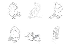 Birds Outlines Set 2 Procreate Brush Stamps, 30 Bird Product Image 9