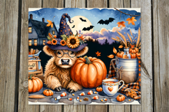 Halloween cow | 4 Skinny tumbler sublimation designs Product Image 5