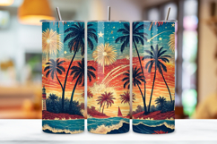 4th Of July Summer Beach Seamless Tumbler Wrap - 3D Ocean Product Image 3