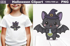 Cute Bat Cat Halloween Clipart | PNG for Kids Projects Product Image 1
