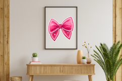 Neon Pink Glow Coquette Bow Clipart, glowing coquette bow Product Image 8