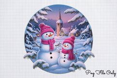 Pink Snowman Clipart Bundle PNG Product Image 10