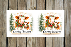 Country Christmas | 4 cow Sublimation Mug design PLUS Product Image 5