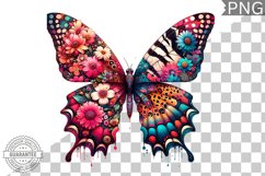 Vibrant Floral Butterfly Sublimation - Clipart PNG Design Product Image 1