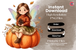 Golden Harvest Autumn Fairy Clipart Bundle Product Image 9
