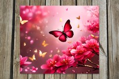 Sakura | 4 flowers Skinny tumbler Sublimation designs Product Image 5