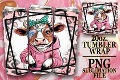 Sweet vibes 20oz tumbler wrap, Cute Cow Product Image 1