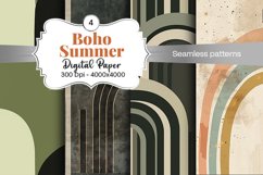 Summer Boho digital paper Seamless backgrounds Product Image 2