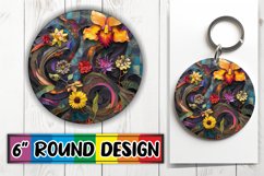 Modern Floral Round Ornament Sublimation Product Image 1