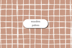 Beige Minimal Hand Drawn Grid Seamless Pattern Product Image 1