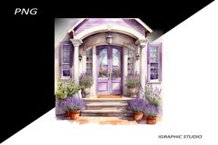 Watercolor Lavender Porch Clipart Product Image 1