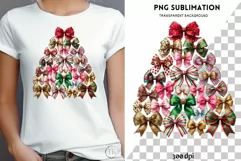 Coquette Christmas Tree PNG | Colorful Holiday Vibes Product Image 1