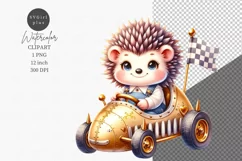 Nursery clipart, Hedgehog clipart, Racing baby Product Image 1
