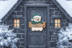 Snowman Door Sign Laser Cut | Door Hanger | SVG Product Image 3