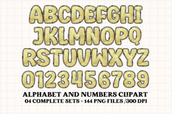 Black and Gold Alphabet png clipart, gold letters doodle Product Image 3