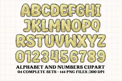 Black and Gold Alphabet png clipart, gold letters doodle Product Image 3