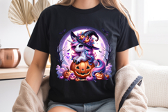 Halloween Unicorn Witch PNG, Magic Wand Sublimation Design Product Image 8