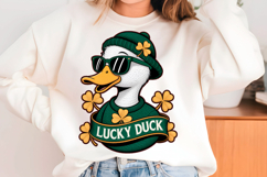 Lucky Duck St Patrick's Day Clover PNG Product Image 1