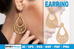 Mandala Earring Lasercut Product Image 2